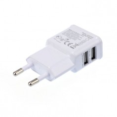 5V 2A - 2 Poort Stekker Oplader Plug Adapter Premium Kwaliteit CE Gecertificeerd - Wit