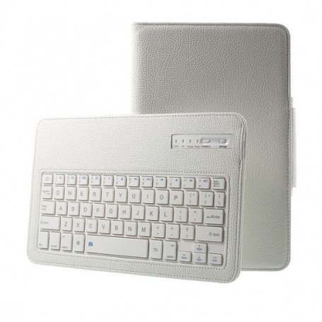 metro Vier Taalkunde Samsung Galaxy Tab E 9.6 T560 Hoesje - Bluetooth Toetsenbord Case - Premium  PU lederen keyboard case - Wit