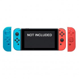 2-Pack Combi Pack Hoogwaardig Siliconen Bescherm Hoes Nintendo Switch Joy Con - Links / Rechts - Blauw/Rood