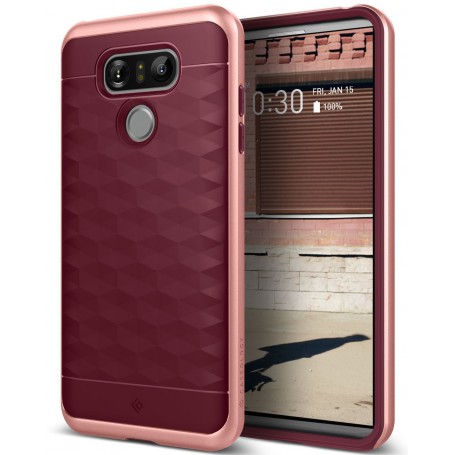 LG G6 Caseology® Parallax Series Shock Proof TPU Grip Case - Burgundy red
