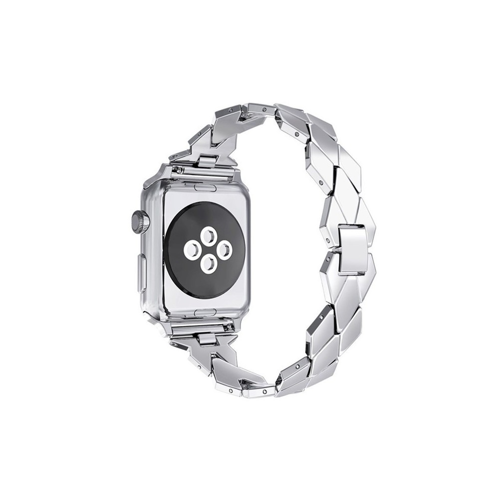 Apple Watch 1/2/3 38mm Horloge Band - Armband Rvs Roestvrij Staal Ruit  Ontwerp - Inclusief Adapter -