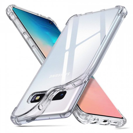 DrPhone Galaxy S10 TPU Hoesje - Siliconen Shock Bumper Case -Backcover met Verstevigde randen voor extra bescherming
