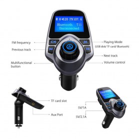 DrPhone BC7 5 in 1 Universele Draadloze Bluetooth Handsfree-carkit met FM transmitter/ AUX ingang/ Micro SD kaart /