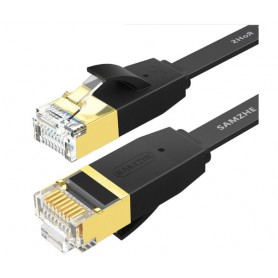 DrPhone Ethernetkabel CAT6 Platte RJ45 Lan Netwerk Kabel - 1Gbps (1000 Mbps) - 3 Meter - Zwart
