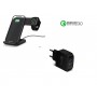 DrPhone 2 in 1 Pro Wireless Charge Dock - Draadloze Oplader - Draadloze Qi Lader - Qi Snellader - Zwart