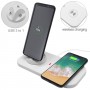 DrPhone 3 in 1 (Micro/Lightning/Type-C) Fast Charge Laadstation + Extra Dock Pad met QI Draadloos Snel Laadstation