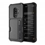 DrPhone Galaxy S9+ Plus TPU Kaart Armor Case - Lederen portemonnee kaarthouder Cover - Schokbestendig TPU Bumper met
