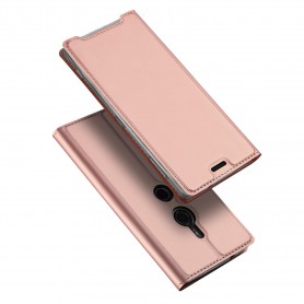 DrPhone Xperia XZ3 Magnetische Flip Cover - Bumper Kaart Case [Stand functie] PU Portemonnee Case - Book style - Rosegold