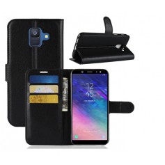DrPhone Galaxy A6 2018 Flipcover - Bookcase - Luxe booktype PU Lederen Portemonnee Case â Wallet Case met Kickstand â