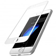 DrPhone iPhone 7 Plus/8 Plus Glas 4D Volledige Glazen Dekking Full coverage Curved Edge Frame Tempered glass Wit -