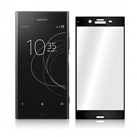 DrPhone Sony XZ1 Glas 4D Volledige Glazen Dekking Full coverage Curved Edge Frame Tempered glass Zwart - Official