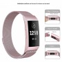DrPhone Fitbit Charge 3 / Charge 3 SE Magnetische Milanese Armband - RVS Horlogeband - Maat L - Rosegold