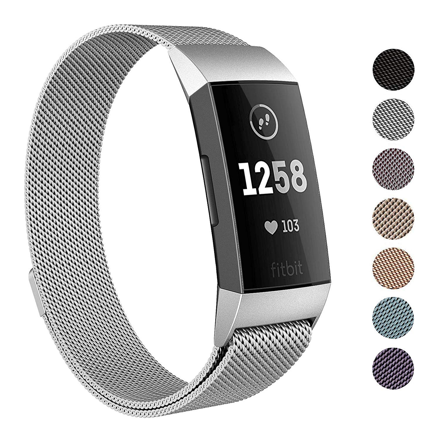 afwijzing zonne waterstof Fitbit Charge 3 / Charge 3 SE Magnetische Milanese Armband - RVS Horlogeband  - Maat L - Zilver