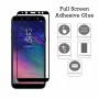 DrPhone Samsung A6 2018 Glas 4D Volledige Glazen Dekking Full coverage Curved Edge Frame Tempered glass Zwart - Official