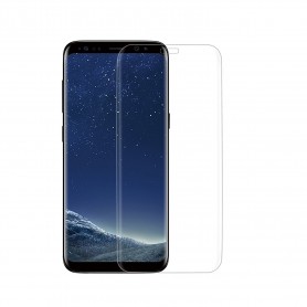 DrPhone Samsung S8 Glas 4D Volledige Glazen Dekking Full coverage Curved Edge Frame Tempered glass Transparant -