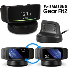 DrPhone - Samsung Gear Fit 2 / Gear Fit 2 Pro Premium Oplader / Dock - Zwart