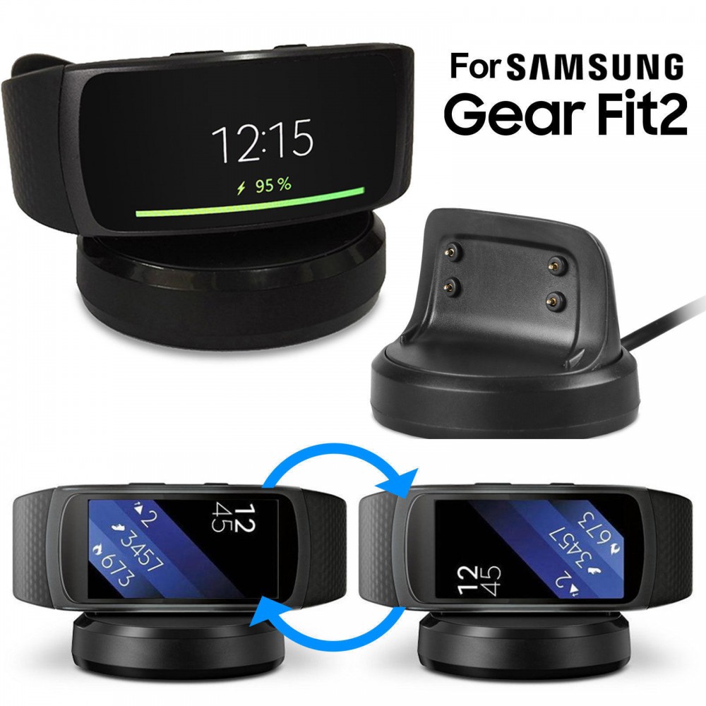 Verwaand het winkelcentrum onbetaald Samsung Gear Fit 2 / Gear Fit 2 Pro Premium Oplader / Dock - Zwart