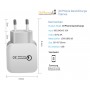 DrPhone 18W Snellader Adapter/Stekker - Thuislader + DrPhone iCON Premium TYPE-C Magnetisch USB-C Oplaadkabel -
