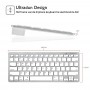 Premium DrPhone Draadloos Bluetooth Keyboard Voor Tablets / Computers / TV + 2 Premium AAA Batterijen - Zilver