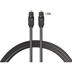 DrPhone Digitale Optische Audio Kabel - Digital Optical - Vergulde Kabel - SPDIF - Zwart - 1.5 Meter
