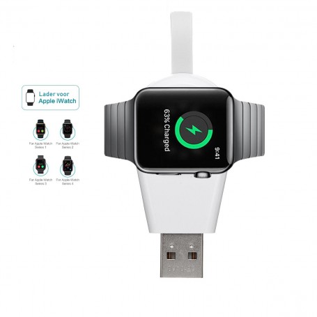 DrPhone D2 - Draagbaar Apple Watch Lader - iWatch Oplader - Sleutelhanger - Apple Watch 1 / / 3 / 4