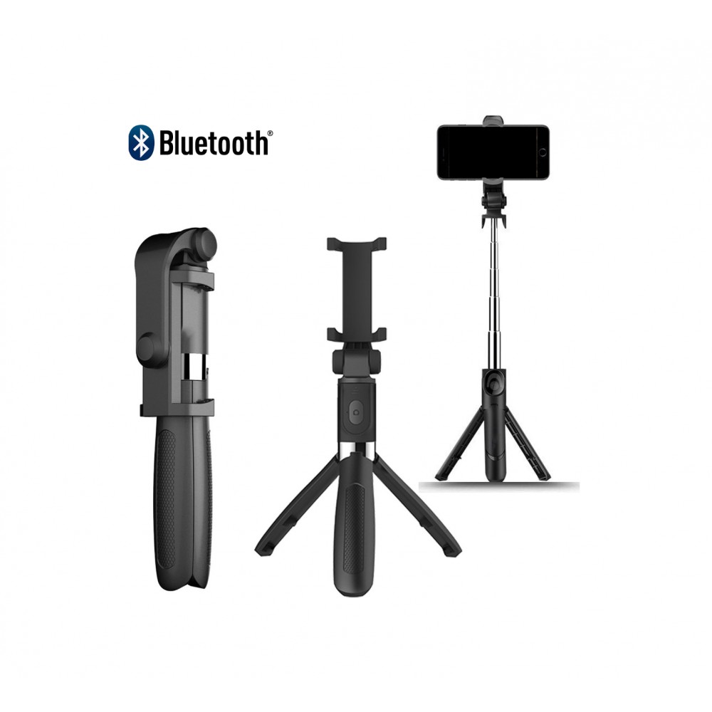 lineair Een deel Watt Bluetooth draadloze Inklapbare Action Tripod Selfie Stick - Statief houder  + Bluetooth remote control