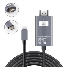 DrPhone USB-C naar HDMI Adapterkabel - 4K 30Hz -1080P HD HDTV Adapter - Geschikt voor o.a MacBook Pro 2017 / Galaxy S9/ Note 9..