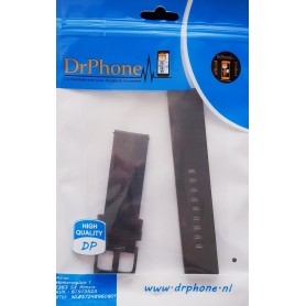 DrPhone Apple Watch 1/2/3/4 - 38mm - 40mm - Horlogeband Lederen Handgemaakte Stiksels Armband - Zwart