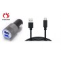 Olesit Autolader 3.1A oplader - 2 USB poorten - 5V/1.0 + 2.1A - Lader + Type C Kabel 1 Meter voor o.a Sony Xperia XZ2