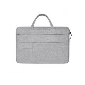 DrPhone S04 Laptop Sleeve Case HandTas – Waterafstotend – Meerdere zakken - Geschikt tot 14 inch – Grijs