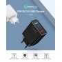 DrPhone HALO - 9V Thuislader - Adapter - Snel Lader Intelligente LED – Reislader - Voor Samsung / Apple iPhone / Huawei - Zwart