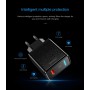 DrPhone HALO - 9V Thuislader - Adapter - Snel Lader Intelligente LED – Reislader - Voor Samsung / Apple iPhone / Huawei - Wit