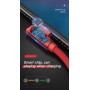DrPhone Lightning Dubbele 90° Haakse Gevlochten 2.4A kabel - Datasynchronisatie & Snel opladen – Zwart/Rood