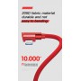DrPhone Lightning Dubbele 90° Haakse Gevlochten 2.4A kabel - Datasynchronisatie & Snel opladen – Zwart/Rood