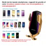 DrPhone Smart Sensor V2 Autohouder- Draadloze Qi Oplader – Infrarood - 360 graden rotatie + DrPhone QC 3.0 Adapter - Zilver