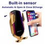 DrPhone Smart Sensor V2 Autohouder- Draadloze Qi Oplader – Infrarood - 360 graden rotatie + DrPhone QC 3.0 Adapter - Zilver