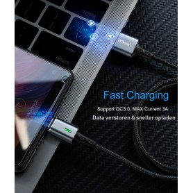 DrPhone iCON Series - Gecertificeerde Oplader - Magnetische 8-Pin iPhone / iPad oplaadkabel + Datakabel - Magnetisch