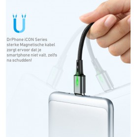 DrPhone iCON Series - Gecertificeerde Oplader - Magnetische 8-Pin iPhone / iPad oplaadkabel + Datakabel - Magnetisch