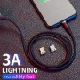 DrPhone 3-in-1 Lightning/Micro USB/Type-C 360 Magnetische 3A USB-kabel - Snel opladen + Dataoverdracht