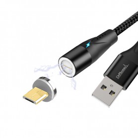 DrPhone Magnetische 360 Micro USB 3A USB-kabel - Snel opladen + Dataoverdracht met LED indicator