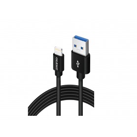 Olesit Lightning 3 Meter Fast Charge 2.4A - Oplaadkabel - Veilig laden - Data Sync & Transfer - Zwart