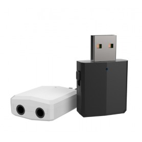 DrPhone 3-in-1 USB Bluetooth 5.0 (EDR) Wireless audiozender / ontvanger adapter voor TV / PC / Auto - Wit