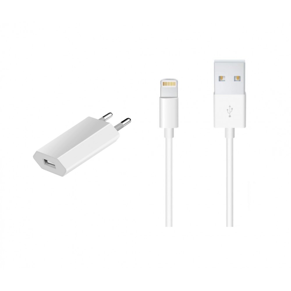 OLESIT - UNS-1536 USB Lader Stekker Oplader 5W Adapter + 3 Meter Oplaadkabel – Veillig laden - Apple iPhone Modellen - Phone