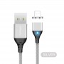 DrPhone Echo Series - 2M - Zilver - Magnetische iPhone/iPad Lightning kabel - Quick Charge 3.0/3A - Snellader