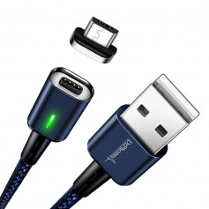DrPhone iCON - 3 in 1 Magnetische Oplaadkabel Blauw + Datakabel - Qualcomm 3.0A FastCharge - Lightning / USB-C / Micro USB