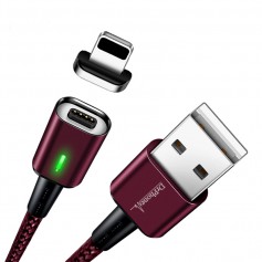 DrPhone iCON - 3 in 1 Magnetische Oplaadkabel Rood + Datakabel - Qualcomm 3.0A FastCharge - Lightning / USB-C / Micro USB