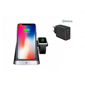 DrPhone LEVELX® - 3 in 1 Draadloze Oplader - Geschikt voor o.a. 11 / 11 Pro / XR / XS MAX - Apple Watch Serie 4/3/2/1 en Airpods