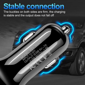 DrPhone Autolader 3 Poorten USB QC3.0 -2.1A -2.1A Snelle lader Volledige ondersteuning – Zwart
