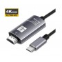 DrPhone USB-C naar HDMI Adapter kabel - 4K 60Hz - HDTV Adapter - Type-C naar HDMI-kabel - Grijs