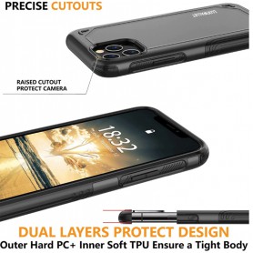 LUXWALLET® iPhone 11 Case - Desert Armor Drop Proof Hoes - Nightfall Black